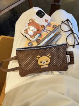 New Original Embroidered Cartoon Bear Passport Bag Versatile Large-capacity Document Storage Bag Portable Travel Cute Coin Purse