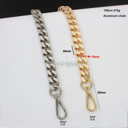 1-5pcs 15mm Advanced Aluminum Make Chain Exceed Light Weight Bags Parts DIY Handles Accessory Handbag Straps Shoulder Bag Chains