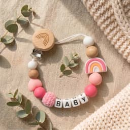 Mittsboy Personalized Pacifier Clip Custom Name Silicone Baby Teether Chain Dinosaur Dummy Holder BPA Free Baby Shower Gift