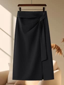 Gray Asymmetrical Mid-Length Skirt Women's Summer New High Waist Zipper Style Business Casual A-Line Skirt by Chinese Manufac...