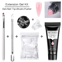 5PCS/Set 20ml Poly Nail Extension Gel Set Soak Off UV LED Acrylic Crystal White Clear Nude Pink Gel Nail UV Construction Gel Kit