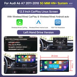 Road Top 12.3" Linux Screen For Audi A6 C6 A7 C7 2011-2018 with Wireless CarPlay Android Auto Airplay Car Radio Player
