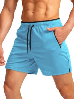 Men's Running Shorts with Zippered Pockets, Quick-Dry, Suitable for Gym Workouts, 5-Inch Men's Shorts