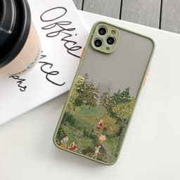 Cartoon Scenery Girl Phone Case For iphone 17 16 15 14 13 11 12 Pro Max Plus for iPhone X XR XS MAX Hard Shockproof Cover Funda
