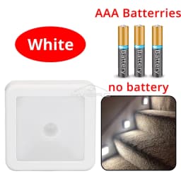 LED Night Light Smart Motion Sensor Battery USB Charging Operated Bedside Lamp Living Room Hallway Pathway Toilet Home Lighting