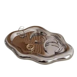 Simple Jewelry Storage Tray Creative Cloud Shapes Electroplated Jewelry Earrings Ring Display Desktop Dish For Women