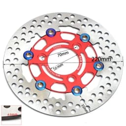 RPM Disc Brake Motorcycle 220mm Floating Disk Rotor Brake Caliper Universal 3 Hole Front Rear Wheel For Yamaha Scooters Niu