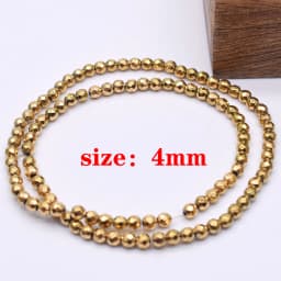 Plated Genuine Gold Color Retention AAA+ Natural Hematite Stone Spacer Loose Beads For Jewelry Making Diy Bracelets Finding