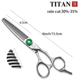TITAN Hairdressing Scissors Professional Barber Tools Cutting Thinning Scissors Hair Shear 6 Inch HIGH-END JP Steel CNC