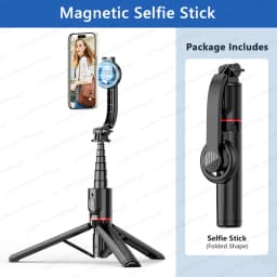KEELEAD Magnetic Selfie Stick with Bluetooth Remote Magsafe Cellphone Tripod Stand for iPhone 14 13 12 Pro Max Vertical Shooting