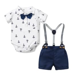 Cotton Birthday Clothes Suit for 3 6 9 12 18 24 Months Boys Newborn Baby Formal Set Romper Toddler Jumpsuit Outfits Summer Suits
