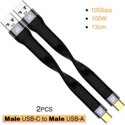 USB3.1 10Gbps Short Cable 13cm PD 100W USB to Type C Cable Converter OTG USB Adapter USB4 20Gbps Cable 22cm for SSD Power Bank