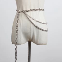 [EAM] Silver Color Metal Chain Long Irregular Belt Personality Women New Fashion Tide All-match Spring Autumn 2026 1DH8768