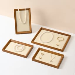 Oirlv Retro Solid Wood Jewelry Ring Jewelry Display Organizer Box Tray Holder Earring Jewelry Storage Case Showcase Drawer