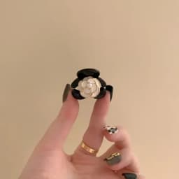 Black Camellia Mini Hair Claws Elegant Temperament Flower Hair Clips Princess Side Clip Women Girls Bangs Clips Hairpins Fashion