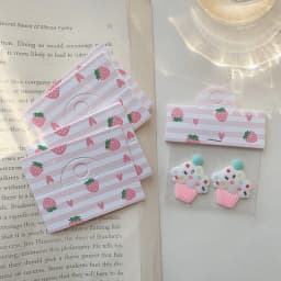 50pcs/lot Foldable Packaging Paper Cards 6.4x4cm Pink Bow Cards for Handmade Jewelry Retail Hang Tag Flowers Display Cardboard
