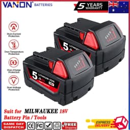 VANON 1/2/4Pcs M18 5.0Ah Replacement Lithium Ion Power Tool Batteries Replace for Milwaukee 18V 48-11-1815 48-11-1850 48-11-1860
