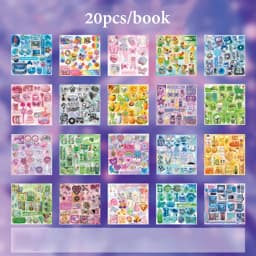 Mr.Paper 20 Sheets/Book Y2K Retro Glitter Sticker Book, Aesthetic Y2K Themed Stickers for Journal Scrapbooking DIY Decor