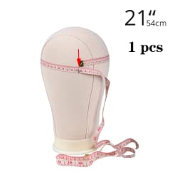 Nunify Mannequin Head Wig Stand Rose Pink 22"Canvas Head 21-25" Wig Head Stand Adjustable Tripod Stand Wigs Making Display Tools