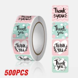 100-500Pcs Thank You Stickers 2.5cm Baking cake Packaging Envelope Sealing labels Small Business Decoration Wedding Stickers