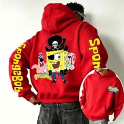 SpongeBob SquarePants and Patrick Star COS Pirate Cartoon Anime 2026 New Spring and Autumn Men's and Women's Fashion Hoodies
