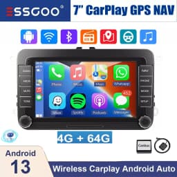 ESSGOO 7in Android 14 Auto CarPlay Car Stereo Radio GPS Navi WIFI RDS FM ASP BT for VW Golf 5 6 Passat B6 B7 Polo Touran Tiguan