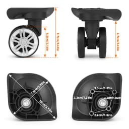Suitcase Wheels Double Row Luggage Replacement Wheel Travel Case 360° Spinner Trolley Caster Repair Parts Luggage Accessories