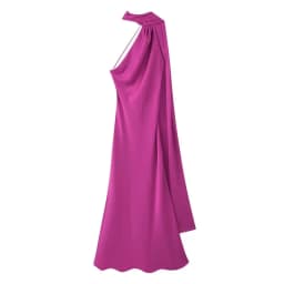 Elegant Long Silk Satin Dress Neck Hanging Pure Color Slim Fit Women's Summer New Fashion Dress City Commuting Casual Wedding