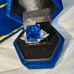 925 Sterling Silver Shiny Colored Ice Flower Cut Zircon Large Carat Ring for Ladies Gorgeous Elegance Fashion