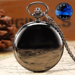 Antique Stylish Simple Vintage Smooth Double Cover Quartz Pocket Watch with 80cm Necklace Chain Unisex Pendant Clock Timepiece