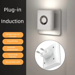 Motion Sensor Light LED EU/US Plug Type C Rechargeable Wireless Night Light For Bedroom Staircase Hallway Indoor Lighting Closet