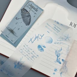 Journal GO 5cmx2m Floating Light Fragments Matte PET Tape Ocean & Coffee Decals for Journaling Scrapbooking Planners & DIY Card