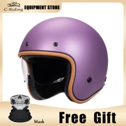 Jet Helmet DOT Open Face Helmet for Men Women Retro 3/4 Motorcycle Helmets Vintage Cafe Racer Half Face Helmet Capacete De Moto