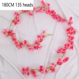 180CM 135 Heads Artificial Cherry Blossom Flower Vine Hanging Flowers Garland for Wedding Party Home Decor Japanese Kawaii Decor