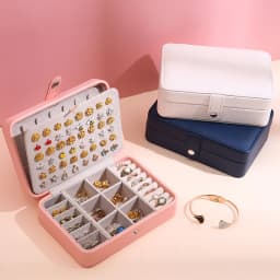 Newly Unique Blue Romantic Box PU Storage Bracelet Jewelry Box Wholesale Creative Portable Travel Storage Box Earrings Ring