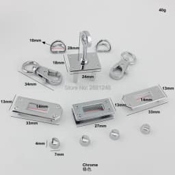 New Small Rectangle Eyelets Lock Hanger For Bags Hardware Wholesale Fashion a set of Locks Fittings Woman Bag Handbags Purse