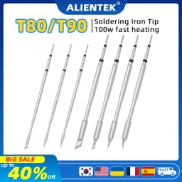 T90 T80 T80P Tip Soldering Iron Tip T12 Soldering Station Tip Kits T245 Lead Free Heating Core Welding Tools T210-I KU K IS Tip