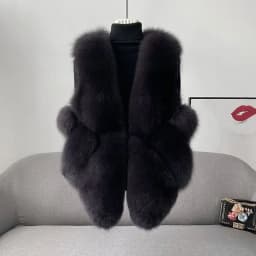 2024 autumn and winter new fox fur vest women's short coat young fur integrated vest winter coat women