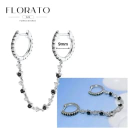 FLORATO 925 Sterling Silver Earrings Chain Tassel Pendant Earrings Zircon Silver Earrings for Women Trend Luxury Wedding Jewelry