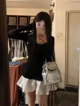 2026 New Preppy Style Fake Two Pieces Mini Knitted Shirts Dress Women Gyaru 2000s Aesthetic Vintage Long Sleeve One-Piece