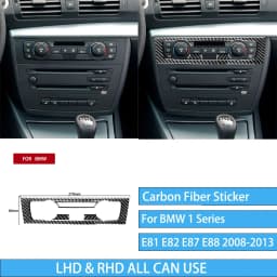 For BMW E81 E82 E87 E88 1 Series Interior Accessories 2008-2013 Gear Shift Knob Dashboard AC Outlet Carbon Fiber Cover Stickers