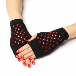 1 Pair Rhinestone Fingerless Gloves CUte Cartoon Animals Pattern Women Men Black Knitted Half Finger Gothic Warm Winter Mittens