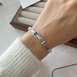 New 925 Sterling Silver Metallic Belt Vintage Punk Bracelet Bangle For Woman Girl Fashion Jewelry Gift Dropship Wholesale