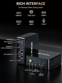 GMKtec M6 Ultra Mini PC AMD Ryzen 5 7640HS DDR5 M.2 2280 SSD Win11 Pro USB4 2.5G LAN WiFi6E BT5.2 Desktop Office Gaming Computer