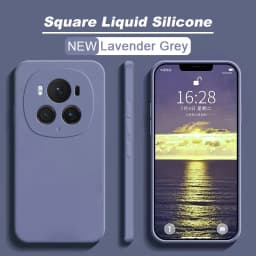 Luxury Square Liquid Silicone Phone Case Cover For Honor Magic6 Magic 6 Pro 6Pro Magic6Pro 5G Soft Candy Color Back Cover
