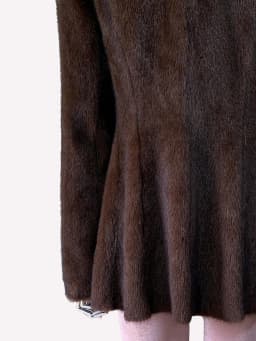 Nerazzurri Winter Short Brown Thick Warm Soft Fitted Faux Mink Fur Coat Women Single Button Elegant Luxury Chic Fluffy Jacket