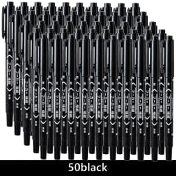 3/50/100Pcs/set Oil Double Tip Art Black Permanent Paint Marker Pen for Plastic Wood Stone Metal Glass Doodling Marking Graffiti