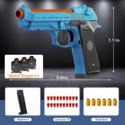 SIG17 Shell Ejecting Soft Bullet Gun, Mechanical Toy Empty Hanging Pistol Outdoor Shooting Game Educational Model Toy for Adult