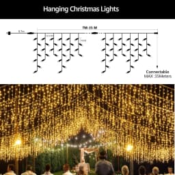 Christmas Decorations Icicle String Lights 7m-35m Hanging Garland Outdoor Indoor Fairy Lights for Wedding Holiday US EU Plug