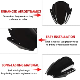 Universal Motorcycle Windshield Fit For 22 - 25mm Handlebar Street Bikes Bracket Heightened Modified Thickened Front WindScreen